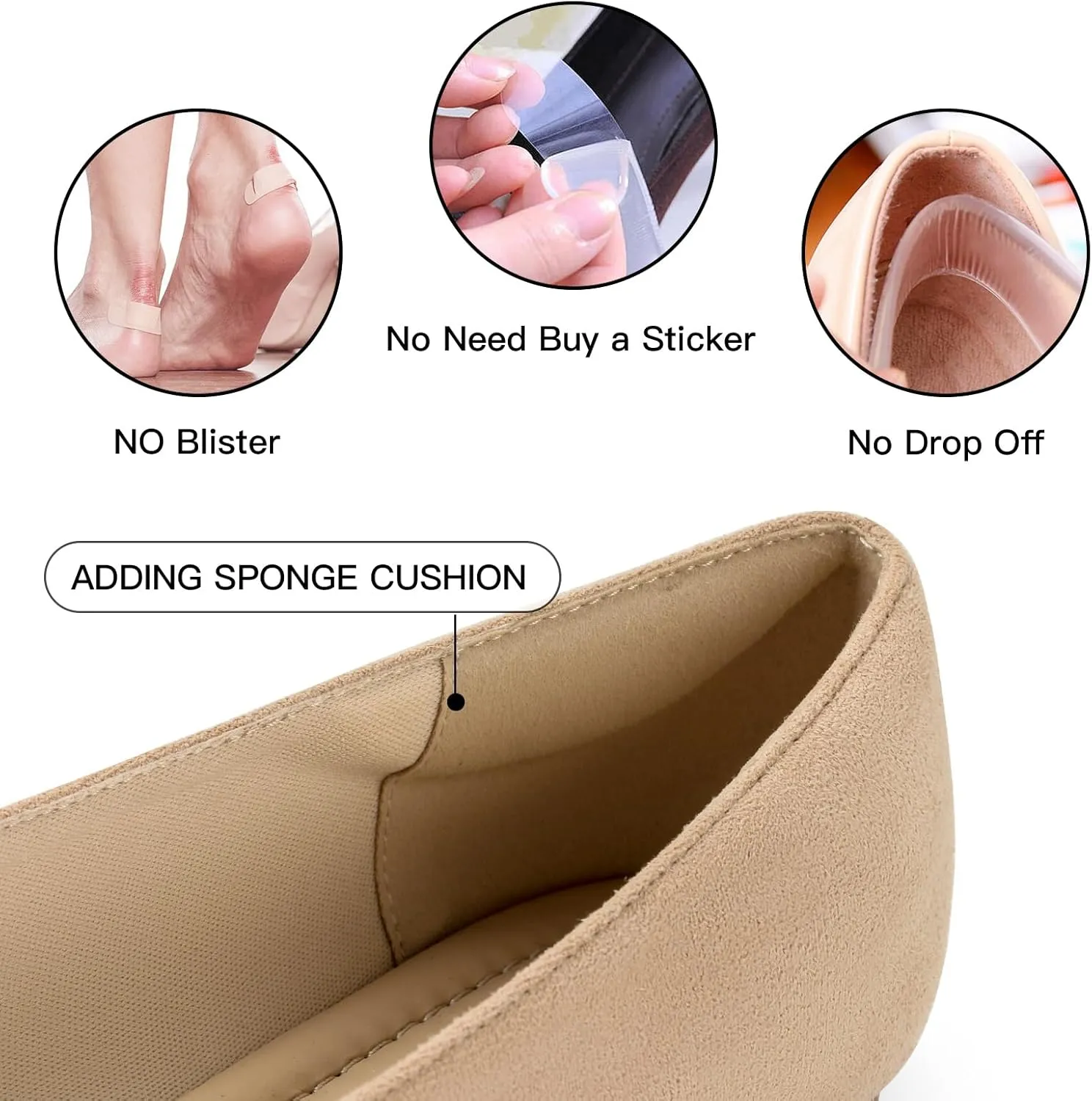 MUSSHOE Women’s Ballet Flat Shoes Comfortable Pointed Toe Slip on Black Shoes for Woman Classic Soft Shoes