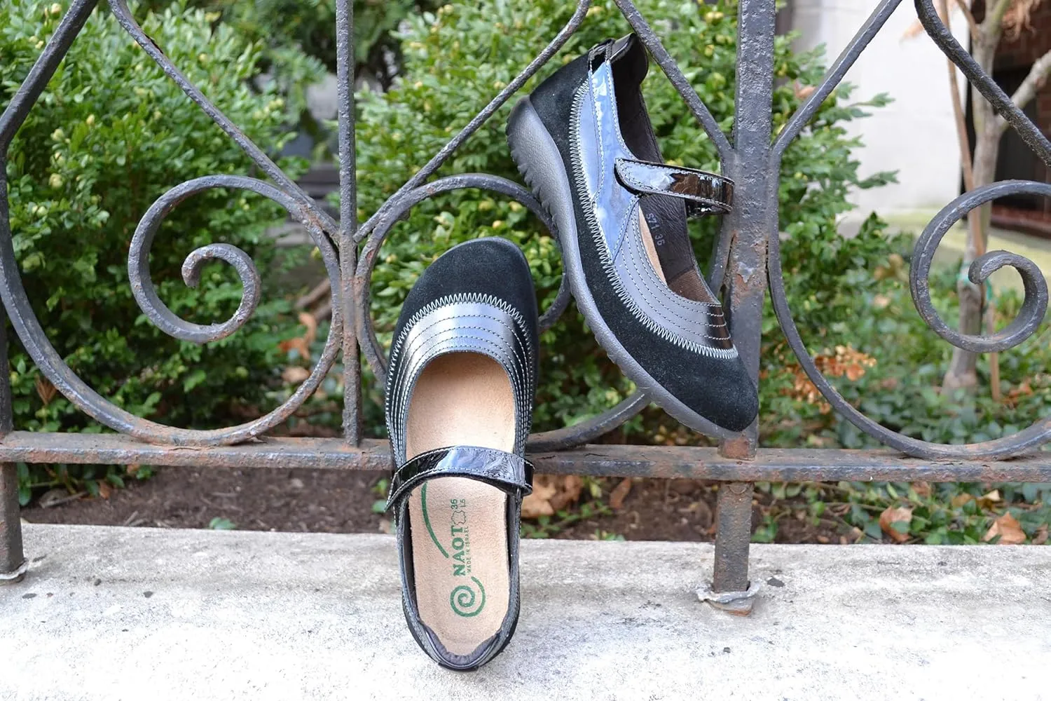 NAOT Footwear Women's Kirei Maryjane with Cork Footbed and Arch Comfort and Support - Lightweight and Perfect for Travel- Removable Footbed