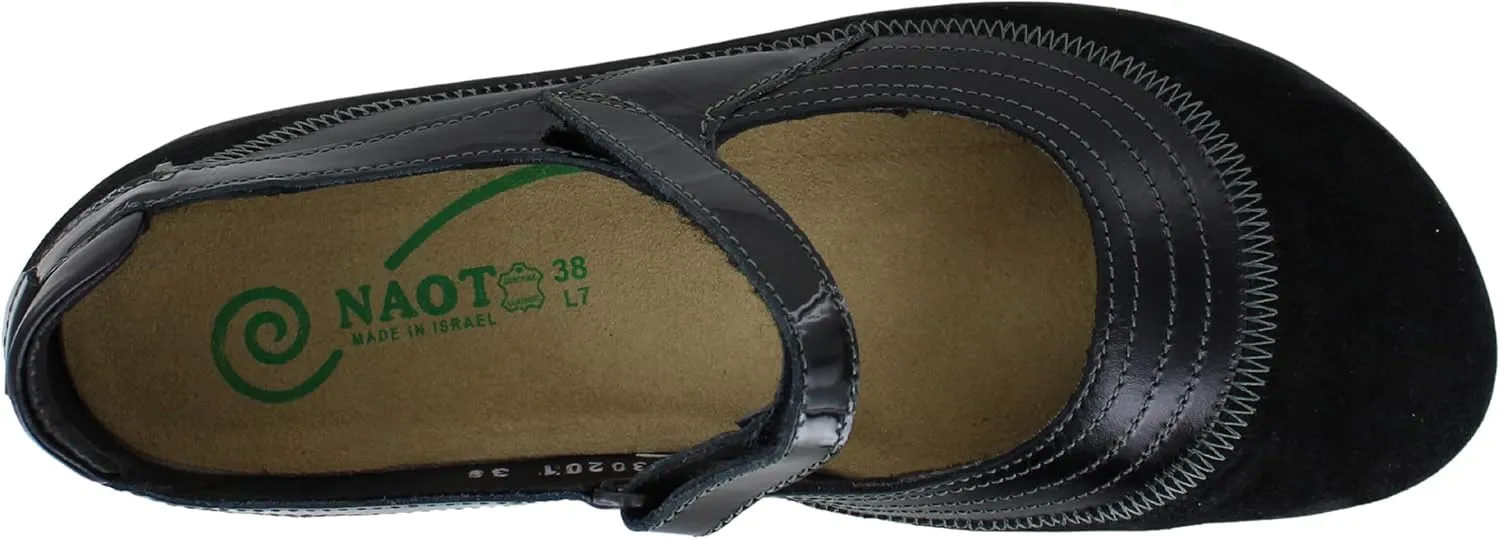NAOT Footwear Women's Kirei Maryjane with Cork Footbed and Arch Comfort and Support - Lightweight and Perfect for Travel- Removable Footbed