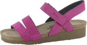 NAOT Kayla Women's Sandals – 3-Strap Support with Backstrap, Cork-Latex Footbed, Arch Support – Comfortable for All-Day Walking Pink Plum Nubuck 5-5.5 N-M US