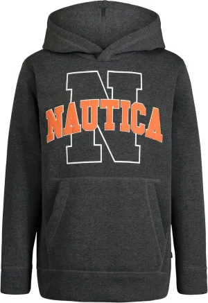 Nautica Boys' Long Sleeve Fleece Pullover Hoodie, Comfortable, Relaxed Fit