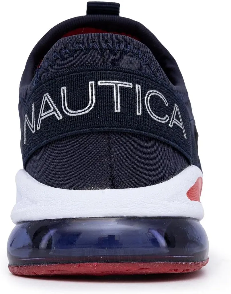NAUTICA Kids Boys Girls Air Bubble Sneaker Athletic Running Shoe with Strap/Bungee (Toddler/Little Kids)