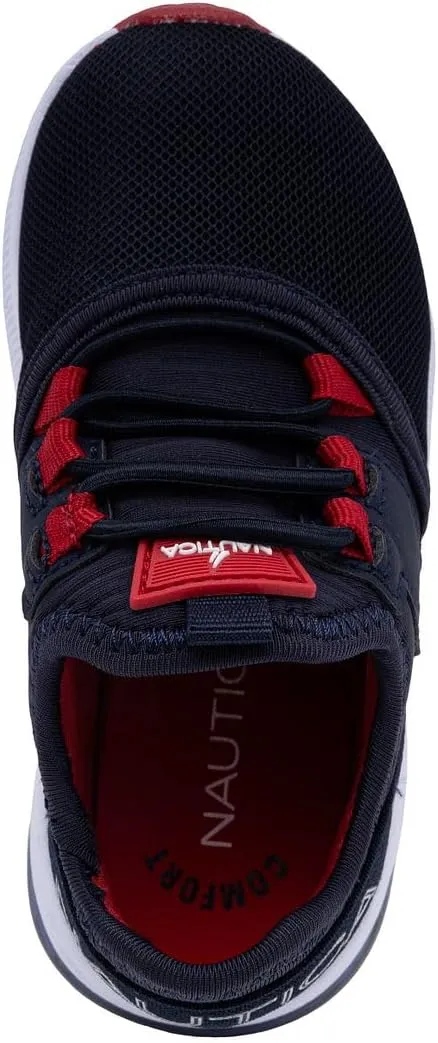 NAUTICA Kids Boys Girls Air Bubble Sneaker Athletic Running Shoe with Strap/Bungee (Toddler/Little Kids)