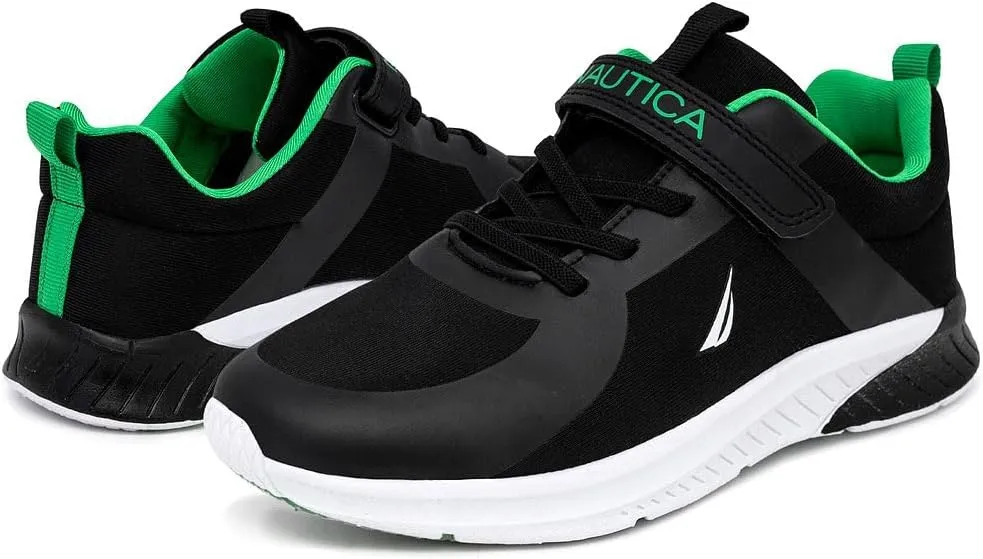 Nautica Kids Boys Sneakers – Youth Athletic Running Shoe with One-Strap Bungee Design | Little Kid/Big Kid Sizes Performance & Style