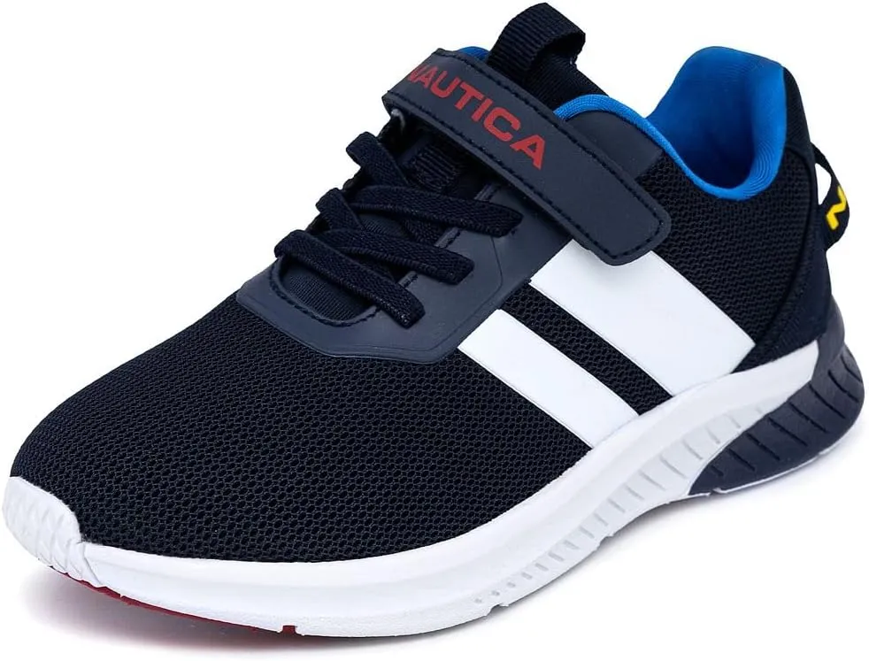 Nautica Kids Boys Sneakers – Youth Athletic Running Shoe with One-Strap Bungee Design | Little Kid/Big Kid Sizes Performance & Style