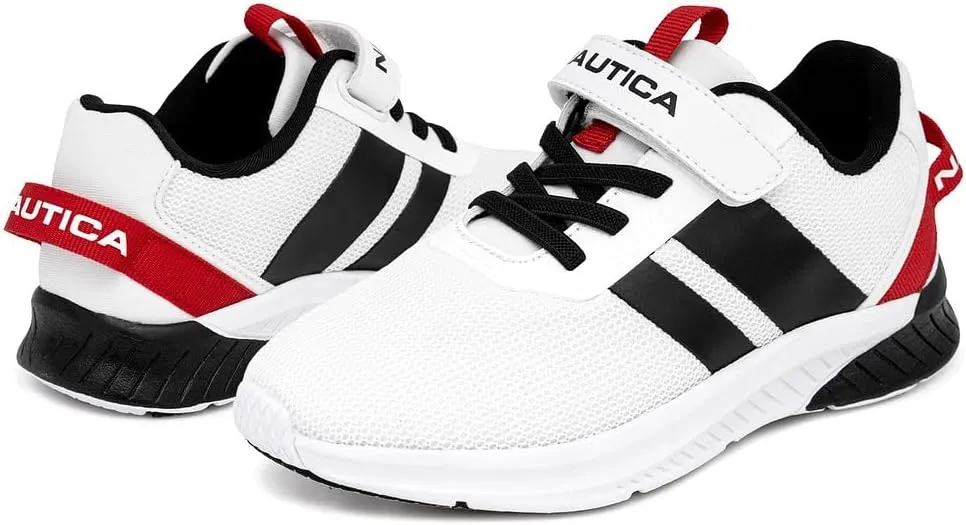 Nautica Kids Boys Sneakers – Youth Athletic Running Shoe with One-Strap Bungee Design | Little Kid/Big Kid Sizes Performance & Style