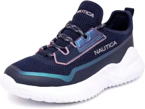 Nautica Kids Girls Metallic Fashion Sneaker Lace-Up Athletic Running Shoe I kappil I (Big Kid - Little Kid - Toddler)