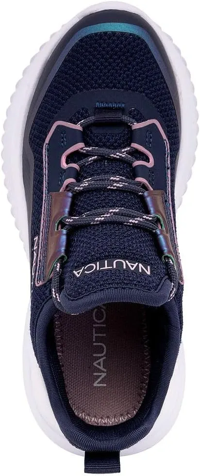 Nautica Kids Girls Metallic Fashion Sneaker Lace-Up Athletic Running Shoe I kappil I (Big Kid - Little Kid - Toddler)