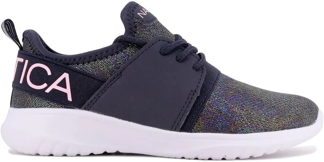 Nautica Kids Girls Metallic Fashion Sneaker Lace-Up Athletic Running Shoe I kappil I (Big Kid - Little Kid - Toddler)