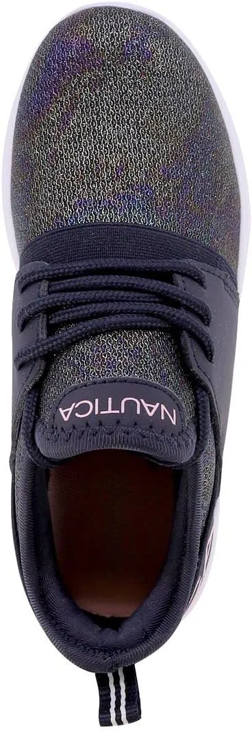 Nautica Kids Girls Metallic Fashion Sneaker Lace-Up Athletic Running Shoe I kappil I (Big Kid - Little Kid - Toddler)