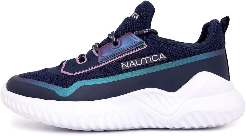 Nautica Kids Girls Metallic Fashion Sneaker Lace-Up Athletic Running Shoe I kappil I (Big Kid - Little Kid - Toddler)