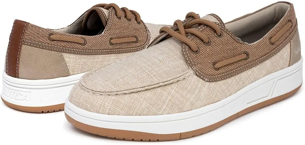 Nautica Men's Casual Boat Shoes, Moc-Toe Loafers with Cushioned Insole, Deck Fashion Sneaker