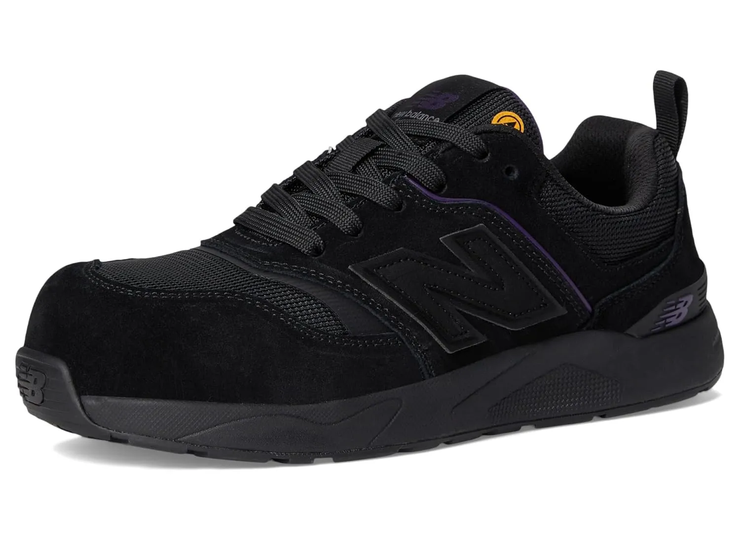 New Balance Women's Elite Lite Static Dissipative Medium Composite Toe, Industrial Work Shoe Lightweight & Slip Resistant, Black/Purple, 8