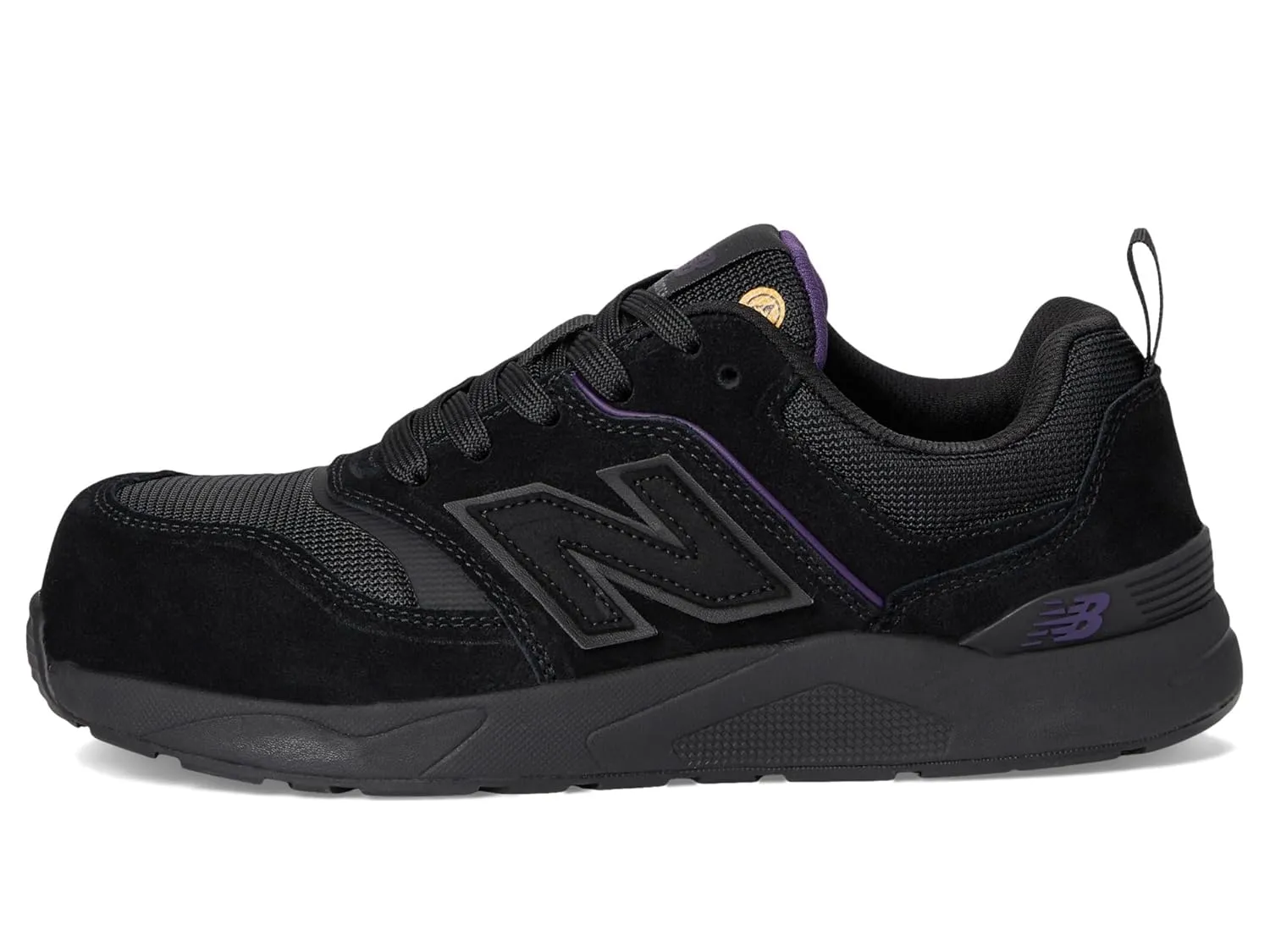 New Balance Women's Elite Lite Static Dissipative Medium Composite Toe, Industrial Work Shoe Lightweight & Slip Resistant, Black/Purple, 8