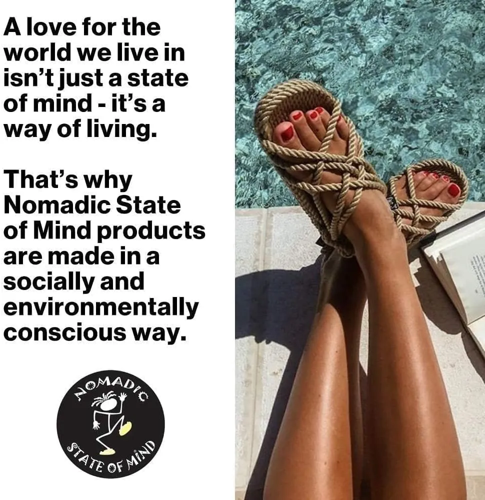Nomadic State of Mind Cork Footbed Slide Sandals, Arch Support Slip-Ons, Lightweight Handmade Sustainable Rope Shoes, Men Women Unisex (Camel)