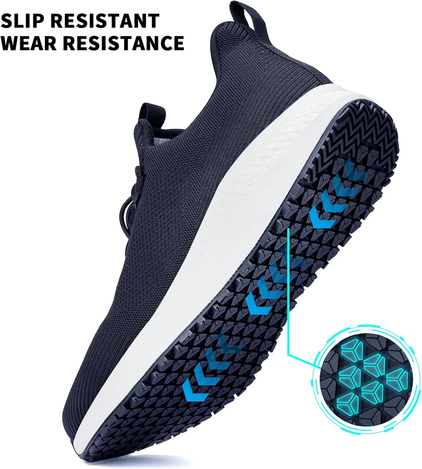 Non Slip Shoes for Women - Food Service & Restaurant, Waterproof Breathable, Lightweight Slip Resistant Sneakers for Kitchen & Nurse