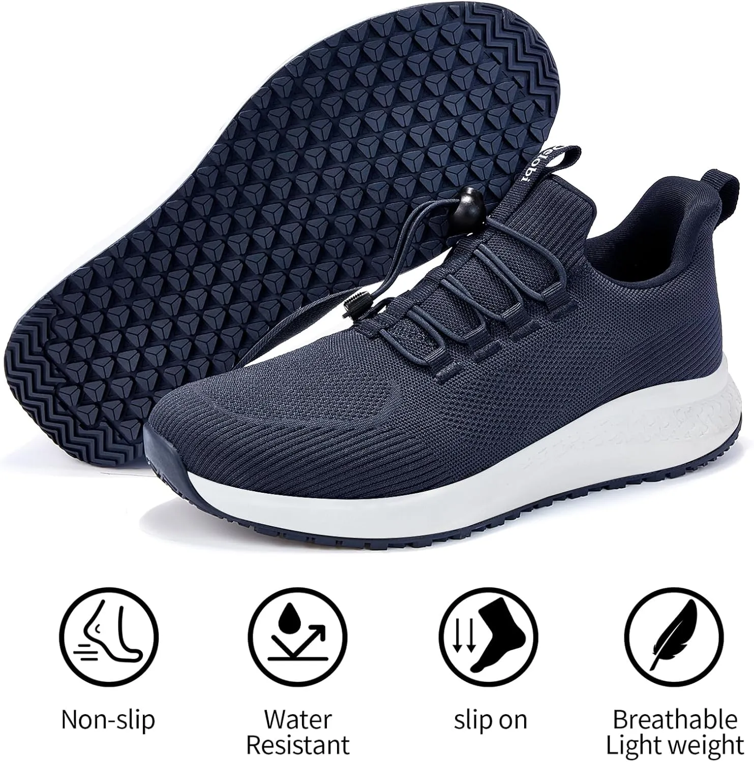 Non Slip Shoes for Women - Food Service & Restaurant, Waterproof Breathable, Lightweight Slip Resistant Sneakers for Kitchen & Nurse