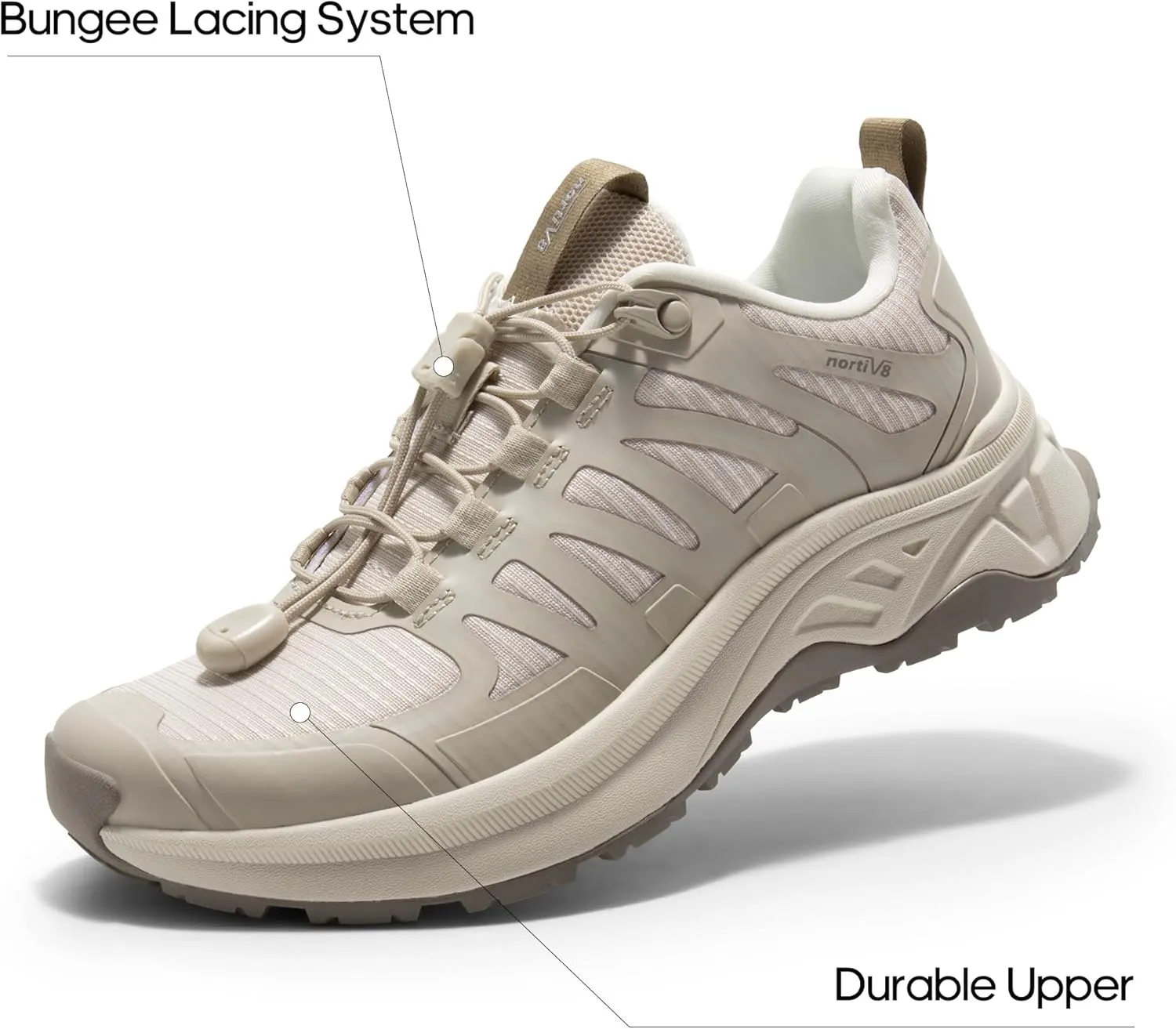 NORTIV 8 Women's Quick Laces Hiking Shoes Lightweight Walking Outdoors Trekking Trails Camping Casual Sneakers