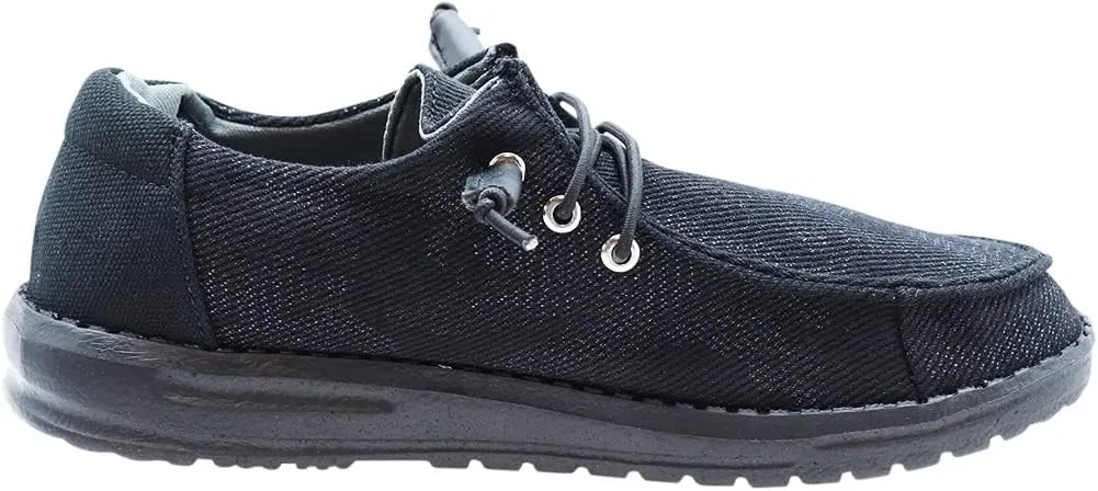 NORTY Unisex Kids Casual Boat Shoes - Slip-On Lace-Up Loafers for Boys and Girls - Lightweight Design
