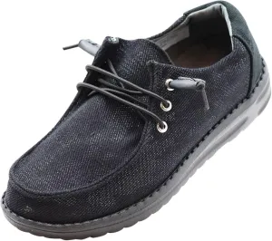 NORTY Unisex Kids Casual Boat Shoes - Slip-On Lace-Up Loafers for Boys and Girls - Lightweight Design