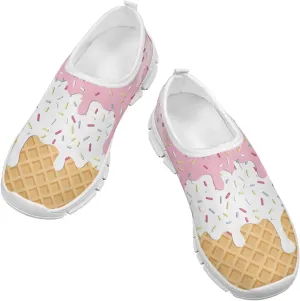 Novelty Girls Tennis Shoes Size 13 Little Kid Ice Cream Kids Slip On Shoes Pink Sneakers Casual Teen Girls Back to School Gym Shoes