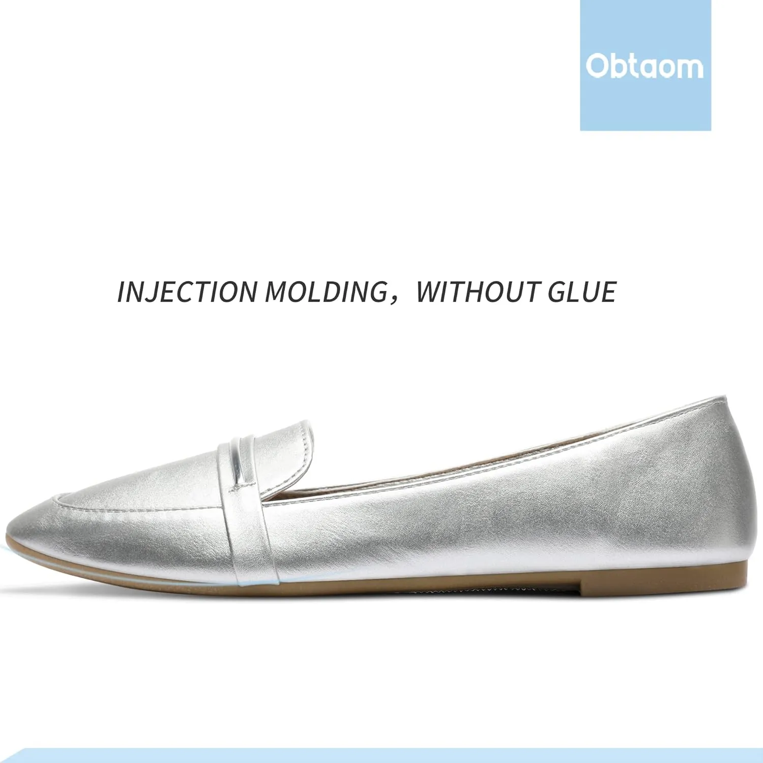 Obtaom Women's Pointy Toe Loafer Flat Comfortable Faux Suede Work Shoes,Cute Penny Loafer Slip On Ballet Flat