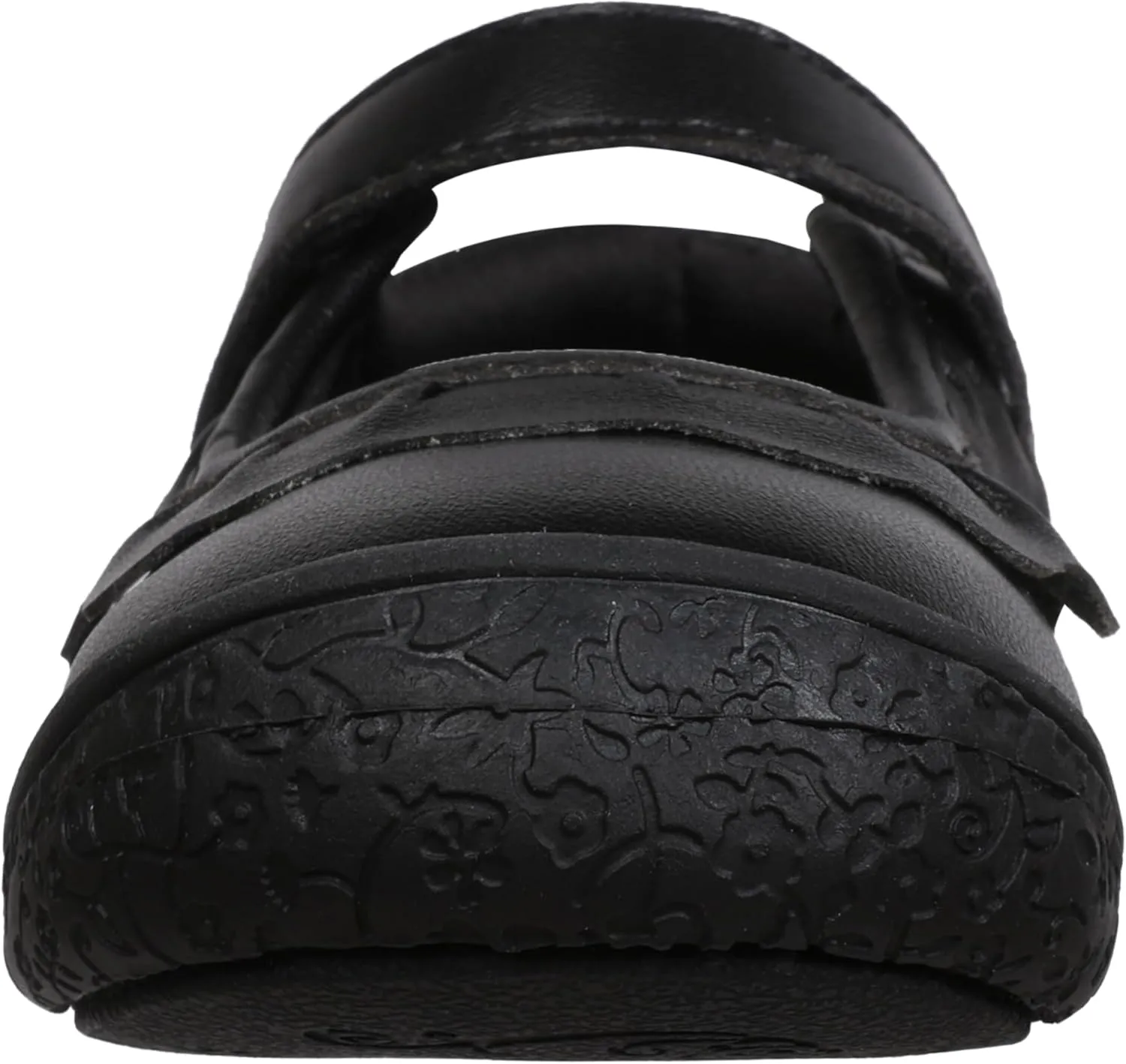 Oomphies Amina Leather Mary Jane Shoes for Girls – Ruffled Dress Shoes with Hook & Loop Closure, Soft Cushion Footbed