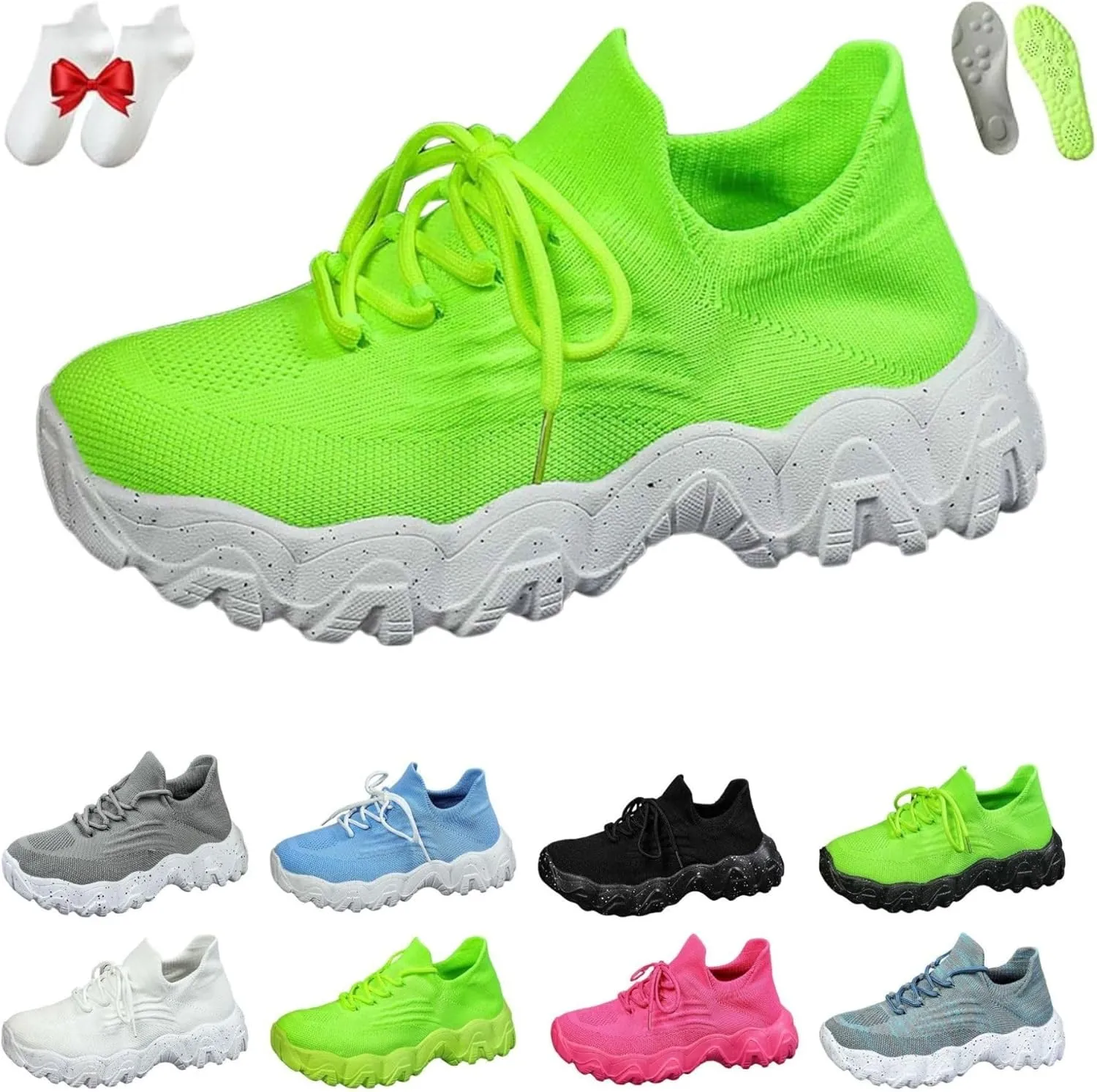 Ortho Pro Women's Breathable Mesh Orthopedic Sneakers, Non-Slip Work Shoes for Women, Lace-Up, Flat Heel, Round Toe, Casual, Running, Jogging, Adult, US Size