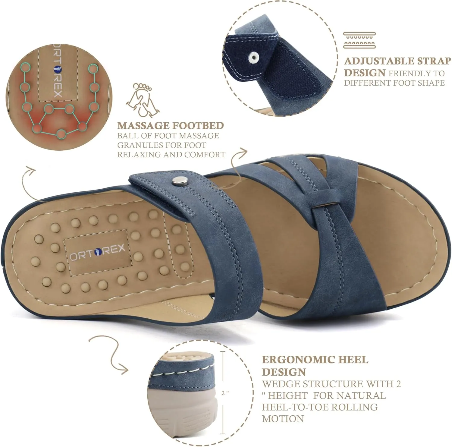Ortho rest Women Orthotic Slides Comfortable Orthopedic Sandals Walking Sandals with Arch Support