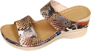 Orthopedic Sandals for Women Platform Wedge Arch Support Flat Slipper Open Toe Comfort Casual Beach Walking Heels Shoes