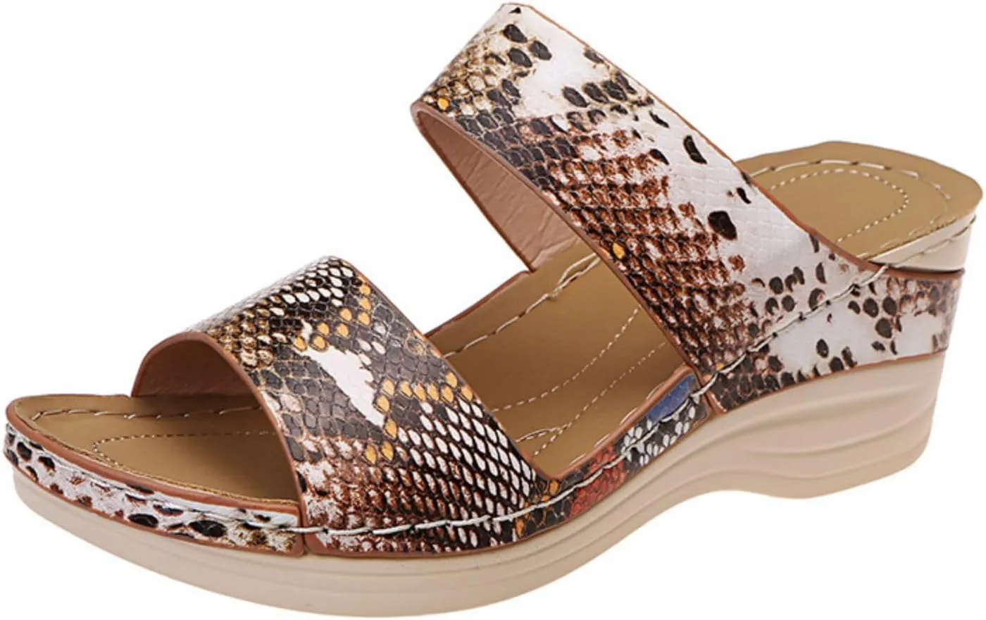 Orthopedic Sandals for Women Platform Wedge Arch Support Flat Slipper Open Toe Comfort Casual Beach Walking Heels Shoes