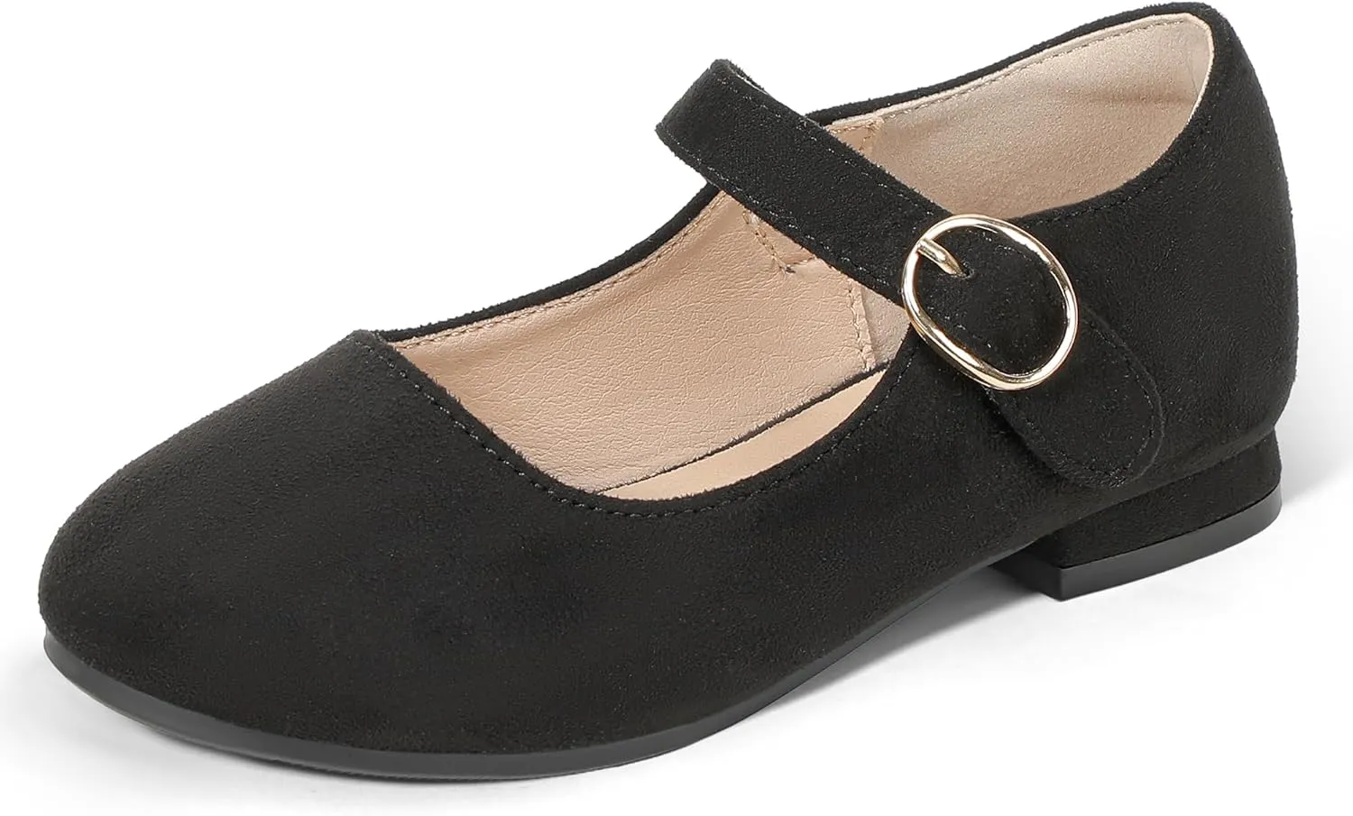 PANDANINJIA Girls Dress Shoes Patent Ballerina Flats Toddler Little Big Kid Mary Jane Low Heels Shoes
