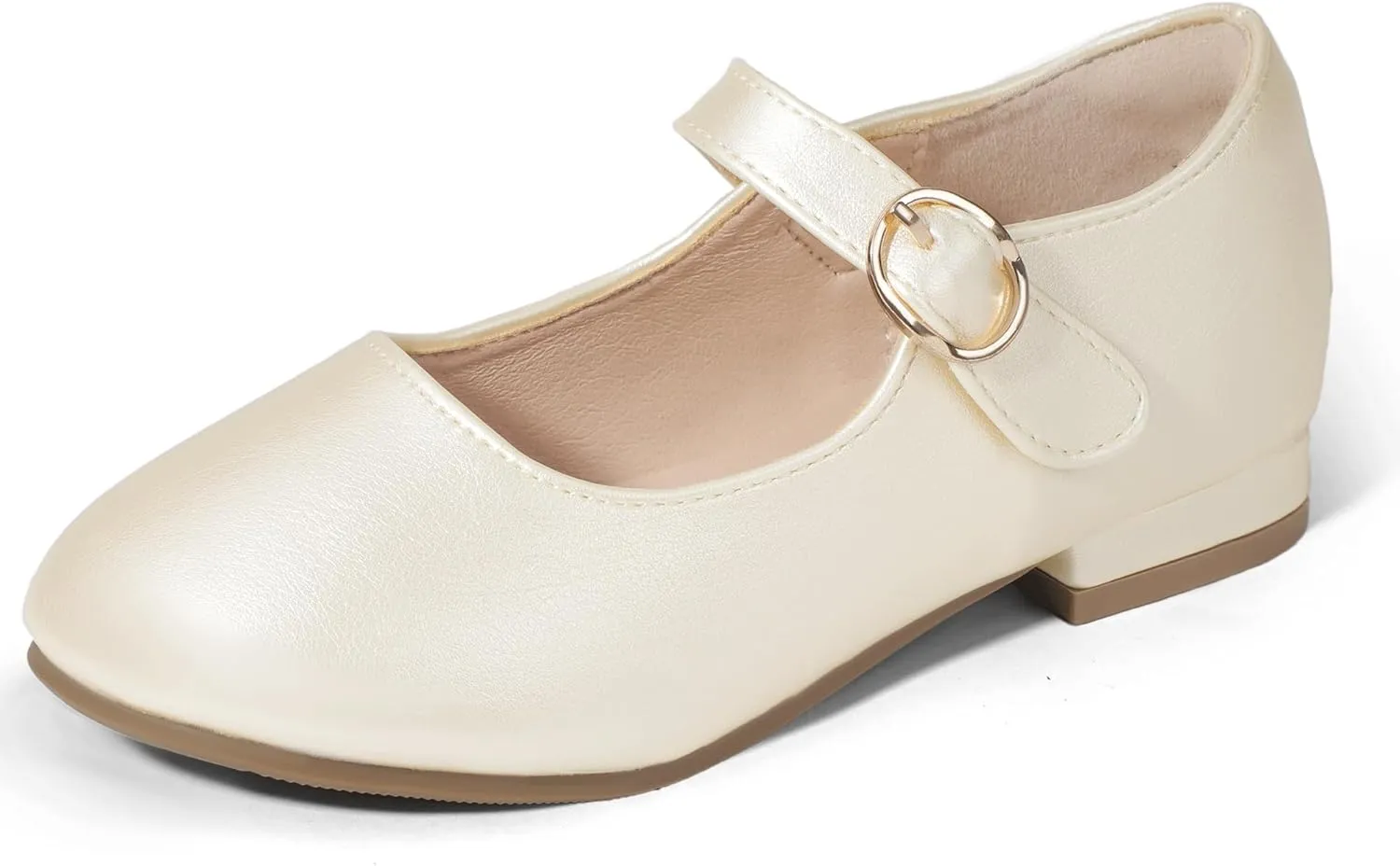 PANDANINJIA Girls Dress Shoes Patent Ballerina Flats Toddler Little Big Kid Mary Jane Low Heels Shoes