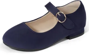 PANDANINJIA Girls Dress Shoes Patent Ballerina Flats Toddler Little Big Kid Mary Jane Low Heels Shoes