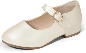 PANDANINJIA Girls Dress Shoes Patent Ballerina Flats Toddler Little Big Kid Mary Jane Low Heels Shoes