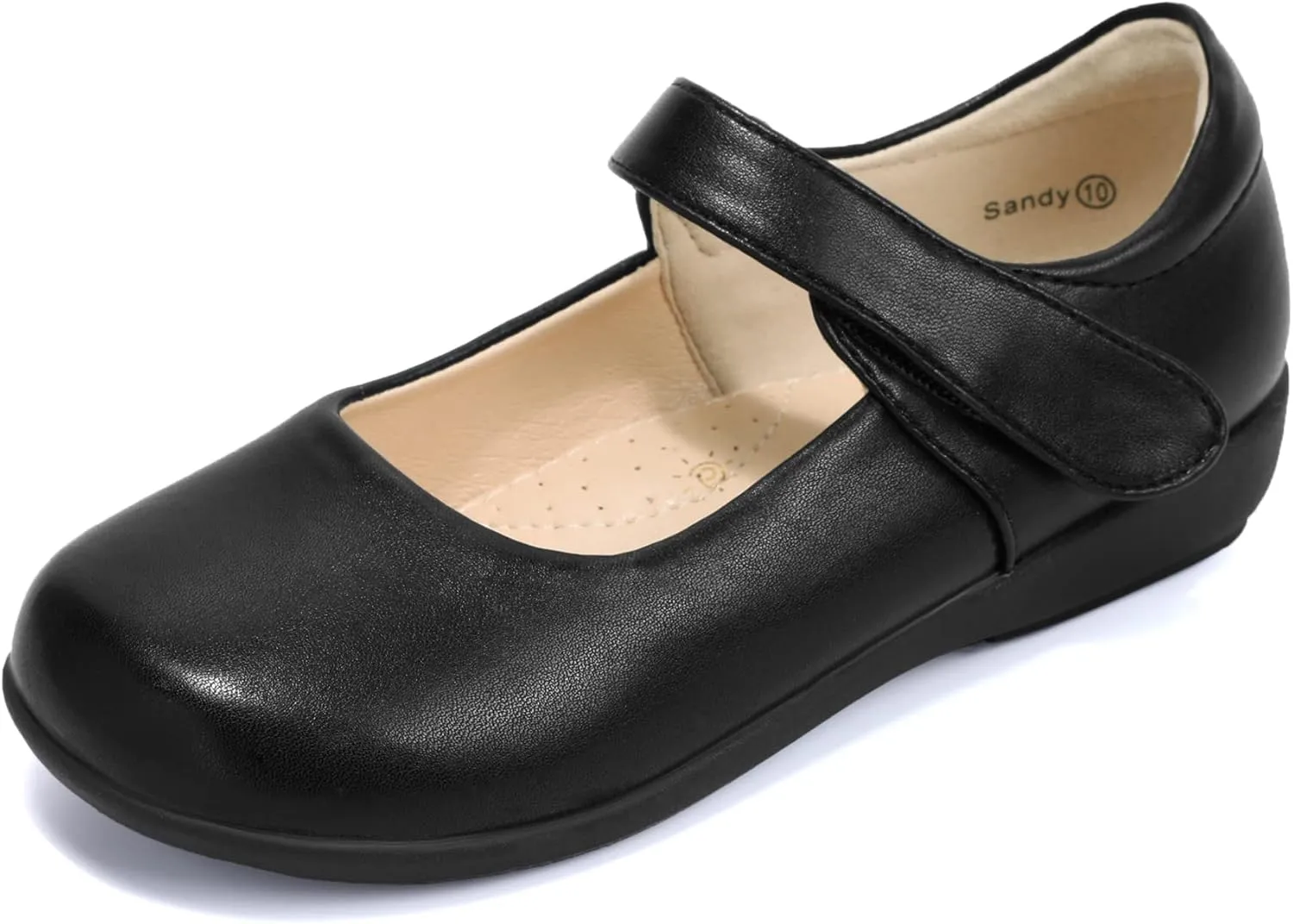 PANDANINJIA Girls Mary Jane School Uniform Dress Shoes Girl Flats for Toddler Little Big Kids