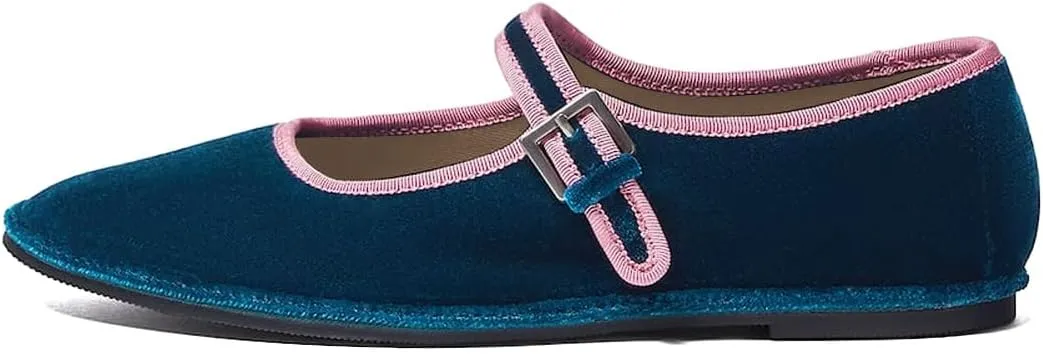 Pazzion Women Sweet Closed Round Toe Mary Janes Easy Buckle Strap Slip On Ballet Flats Basic Dance Fancy Ballroom Shoes Size 4-16 US