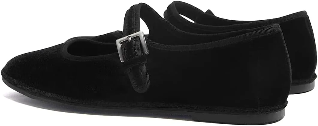 Pazzion Women Sweet Closed Round Toe Mary Janes Easy Buckle Strap Slip On Ballet Flats Basic Dance Fancy Ballroom Shoes Size 4-16 US