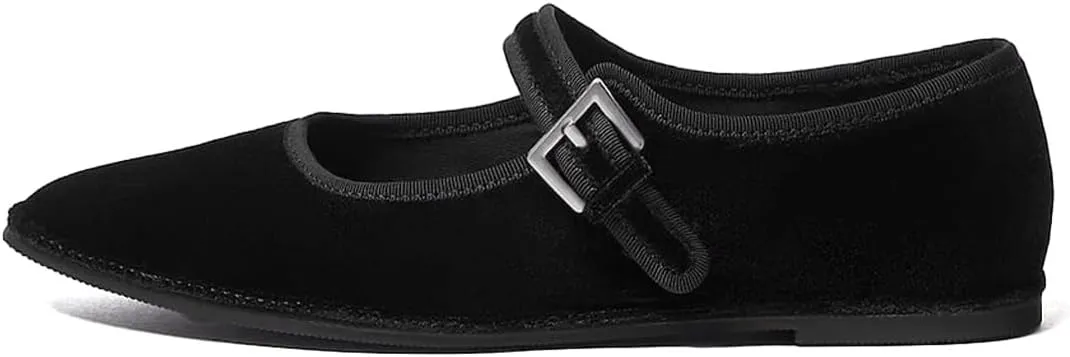 Pazzion Women Sweet Closed Round Toe Mary Janes Easy Buckle Strap Slip On Ballet Flats Basic Dance Fancy Ballroom Shoes Size 4-16 US