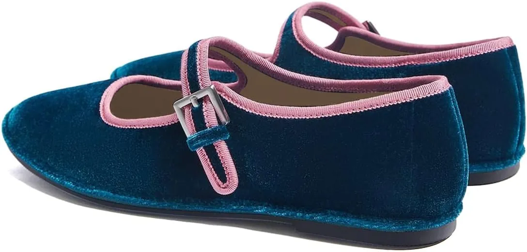 Pazzion Women Sweet Closed Round Toe Mary Janes Easy Buckle Strap Slip On Ballet Flats Basic Dance Fancy Ballroom Shoes Size 4-16 US
