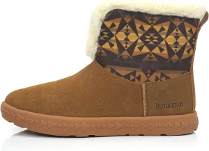 PENDLETON Women's Cabin Fold-Down Shearling Lined Winter Snow Boot, Suede Sheepskin Non-Skid Ice Anti-Slip