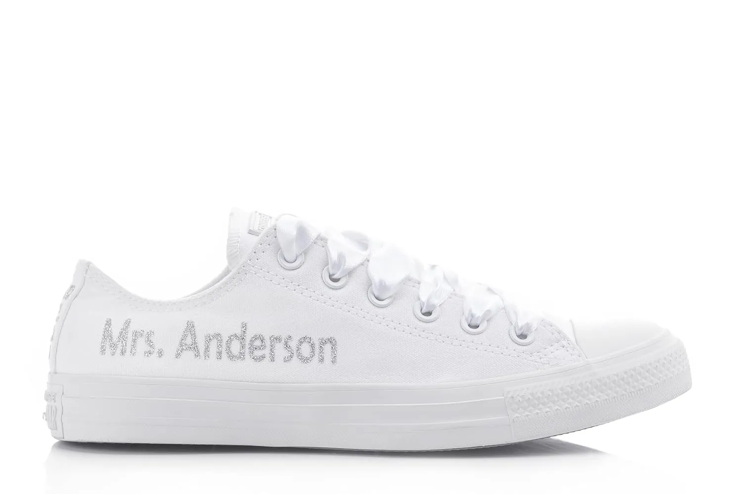 Personalized Monogrammed Sneakers for Brides, Customized Bridal Trainers, Wedding Day Footwear, Monogrammed Wedding Shoes, White
