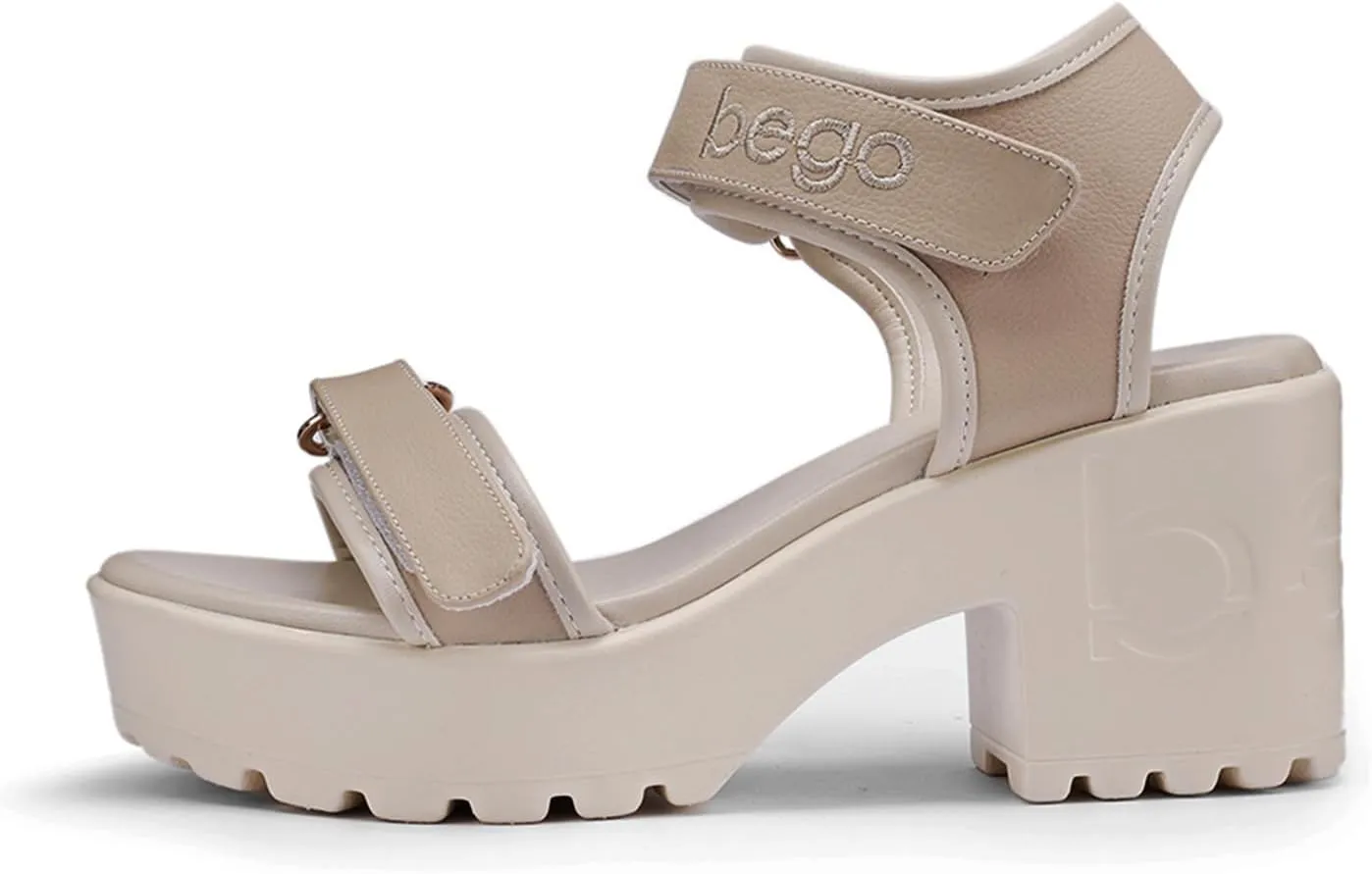 Pineapple Leather Heels for Women Open Toe Lug Sole Platform Fashion Block Heel Sandals for Vegan