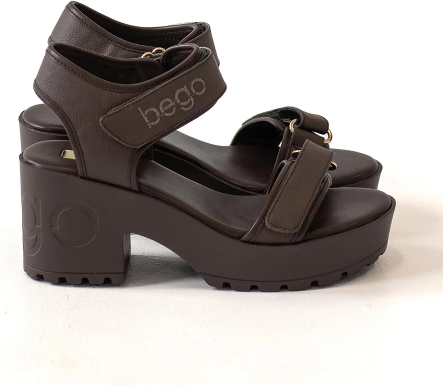 Pineapple Leather Heels for Women Open Toe Lug Sole Platform Fashion Block Heel Sandals for Vegan