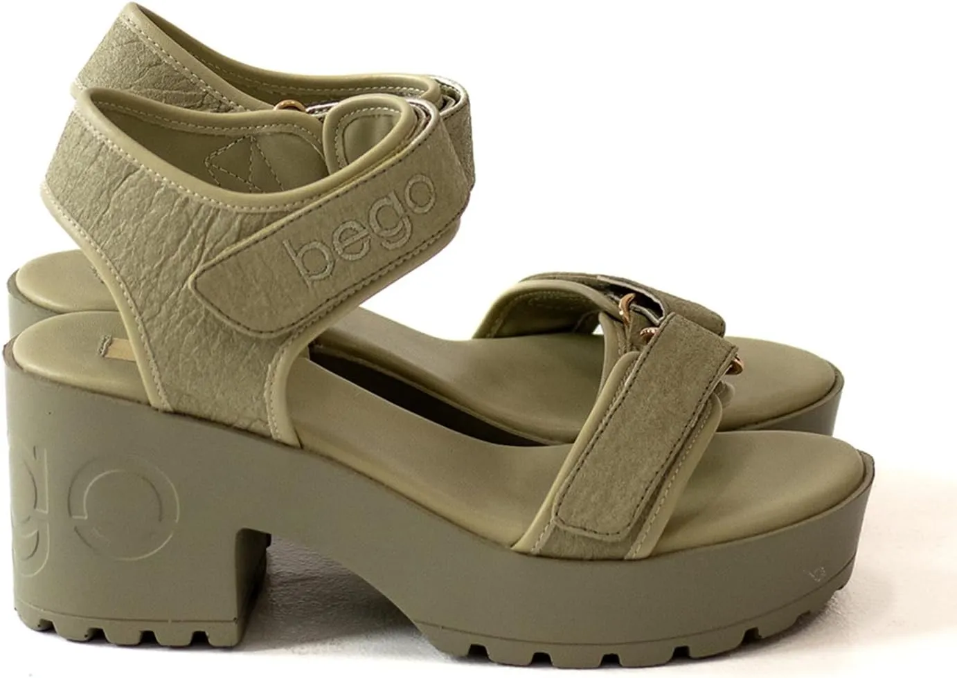 Pineapple Leather Heels for Women Open Toe Lug Sole Platform Fashion Block Heel Sandals for Vegan