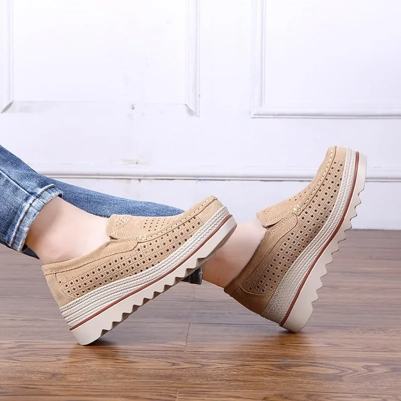 Platform Loafers for Women Wedge Sneaker Slip on Casual Platform Shoes