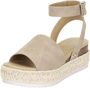 Platform Sandals Women Dressy 2025 Summer Open Toe Buckle Ankle Strap Wedge Sandals Comfortable Arch Support Wedge Sandals