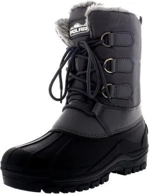 POLAR Womens Hiking Duck Winter Walking Mid Calf Muck Thermal Quilted Boots