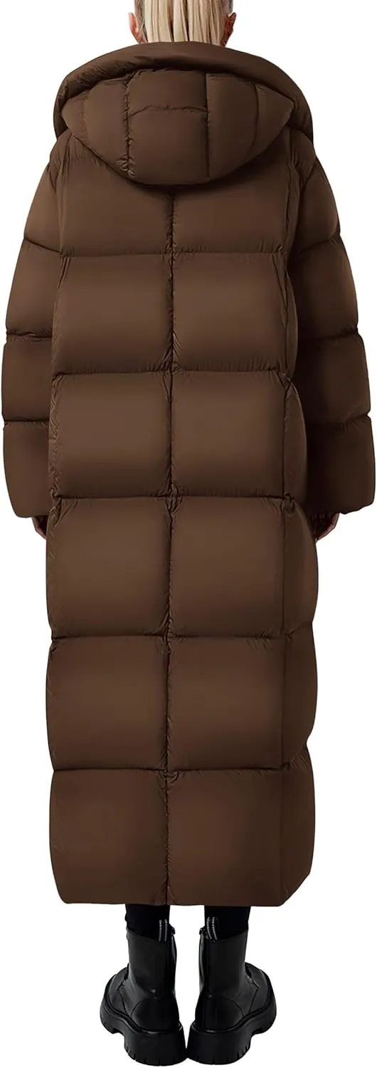 PRETTYGARDEN Women's Winter Long Puffer Coats Hooded Zip Up Casual Thickened Down Jackets Trendy Warm Clothes Outerwear