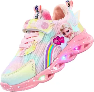 Princess Sneakers for Girls Light Up Shoes Zapatos para Niñas Baby Toddler Shoes Birthday Tenis para Niñas Xmas